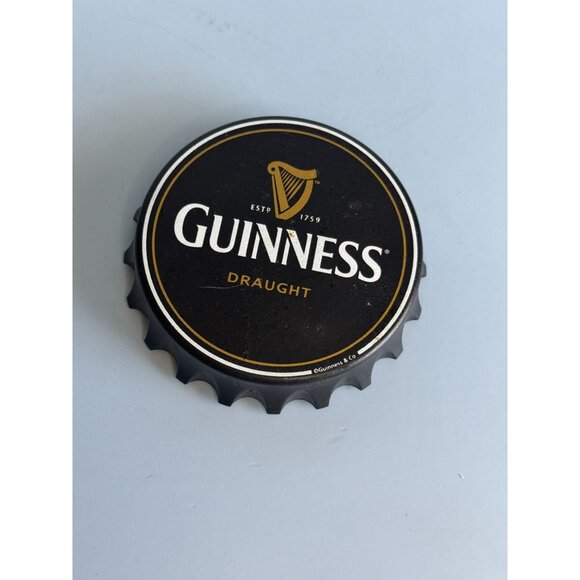 Guinness Draught Bottle Cap Style Metal Bottle Opener With Magnetic Back - Picture 4 of 5
